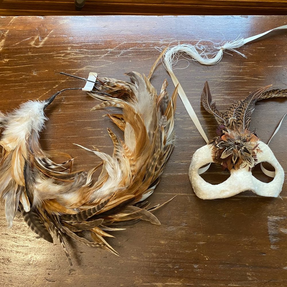 Masquerade Mask Feather Masks (HANDMADE W REAL FEATHERS)